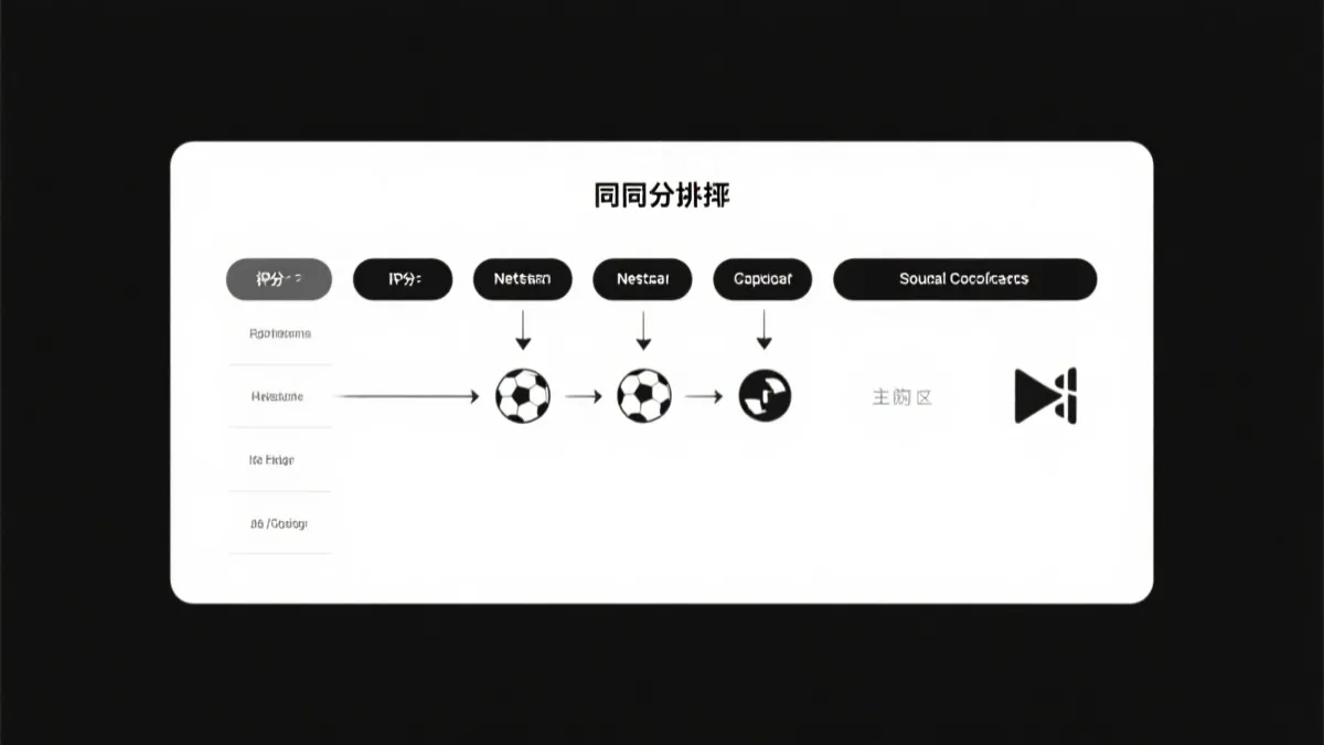 同分排序规则示意：净胜球、进球数、相互战绩的比较路径